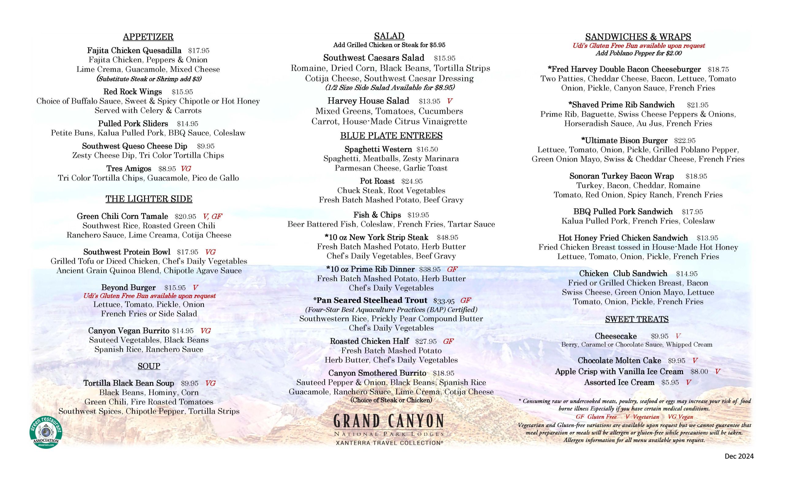 Harvey House Café All Day Menu